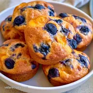 Blueberry Peach Muffins with Yogurt