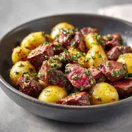 Garlic Steak Bites and Potatoes: One-Pan Dinner