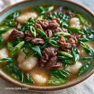Korean Rice Cakes Soup with Beef Sirloin