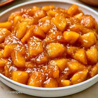 Peach Maple Syrup with Fresh Peaches