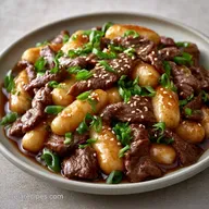 Royal Rice Cakes with Sirloin Steak