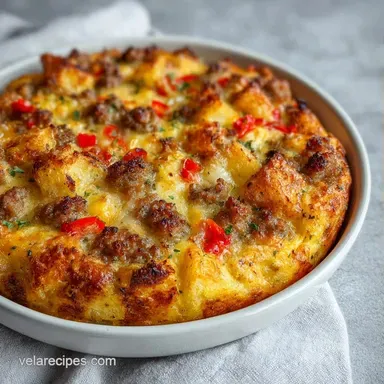 Best Egg Breakfast Bake with Sausage Recipe Card
