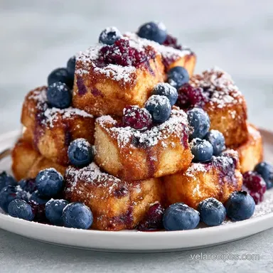 Blueberry French Toast Bake Make-Ahead Recipe Card