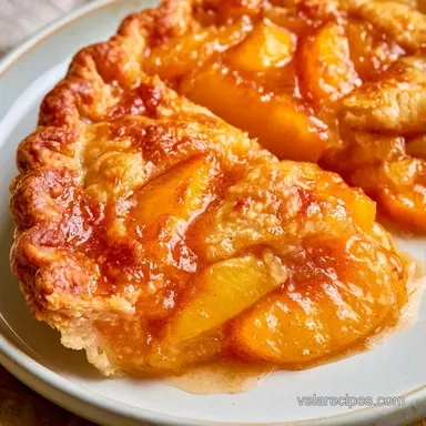 Brown Sugar Peach Pie for 8 Slices Recipe Card