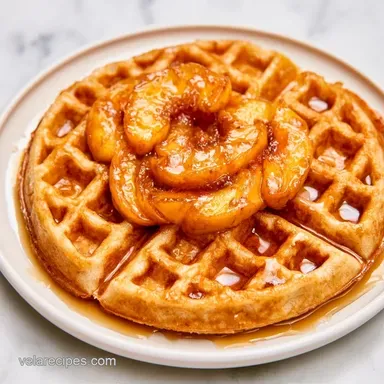 Peach Waffles in 25 Minutes Recipe Card