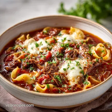 Crockpot Lasagna Soup Recipe: Slow-Cooked for 8 Servings Recipe Card
