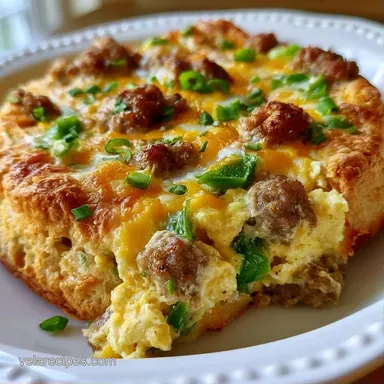 Easy Biscuit Breakfast Casserole for 12 Recipe Card