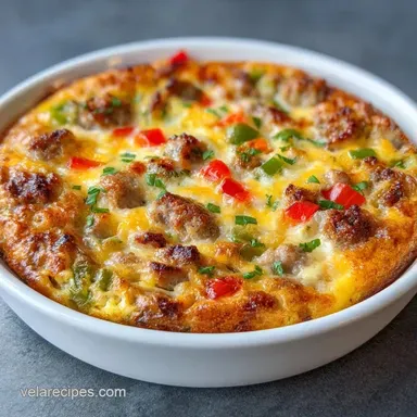 Easy Egg Breakfast Casserole with Sausage Recipe Card