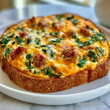 French Bread Egg Bake with Sausage Recipe Card