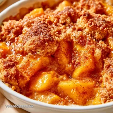 Peach Cobbler with Brown Sugar Recipe Card