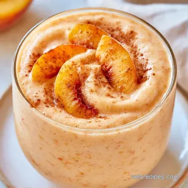 High Protein Peach Smoothie in 5 Minutes Recipe Card