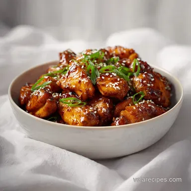 Teriyaki Chicken Recipe for 4 Servings with Caramelized Glaze Recipe Card