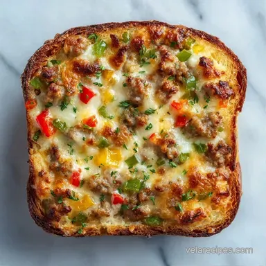 Make Ahead Sausage Egg Bake for 8 Recipe Card