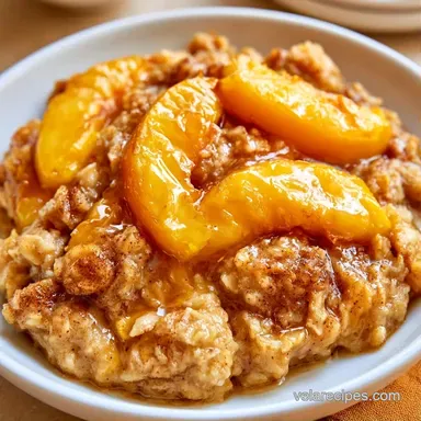 Peach Baked Oatmeal for 12 Servings Recipe Card