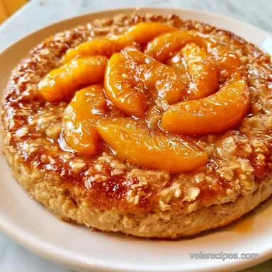 Peach Cobbler Baked Oatmeal Meal Prep Recipe Card