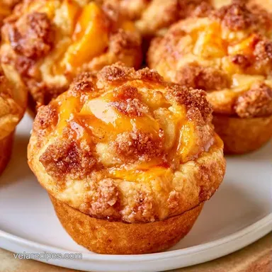 Peach Cobbler Muffins in 40 Minutes Recipe Card