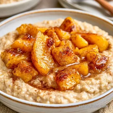 Peach Cobbler Oatmeal in 20 Minutes Recipe Card