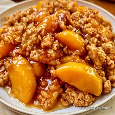 Peach Crisp with Maple Syrup Recipe Card