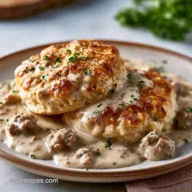 Sausage Gravy Biscuit Bake in 40 Minutes Recipe Card