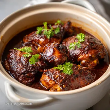 Slow Cooker Honey Garlic Chicken Thighs for 5 Servings Recipe Card