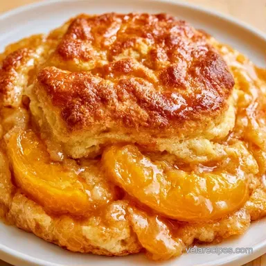 Peach Cobbler with Fresh Peaches Recipe Card