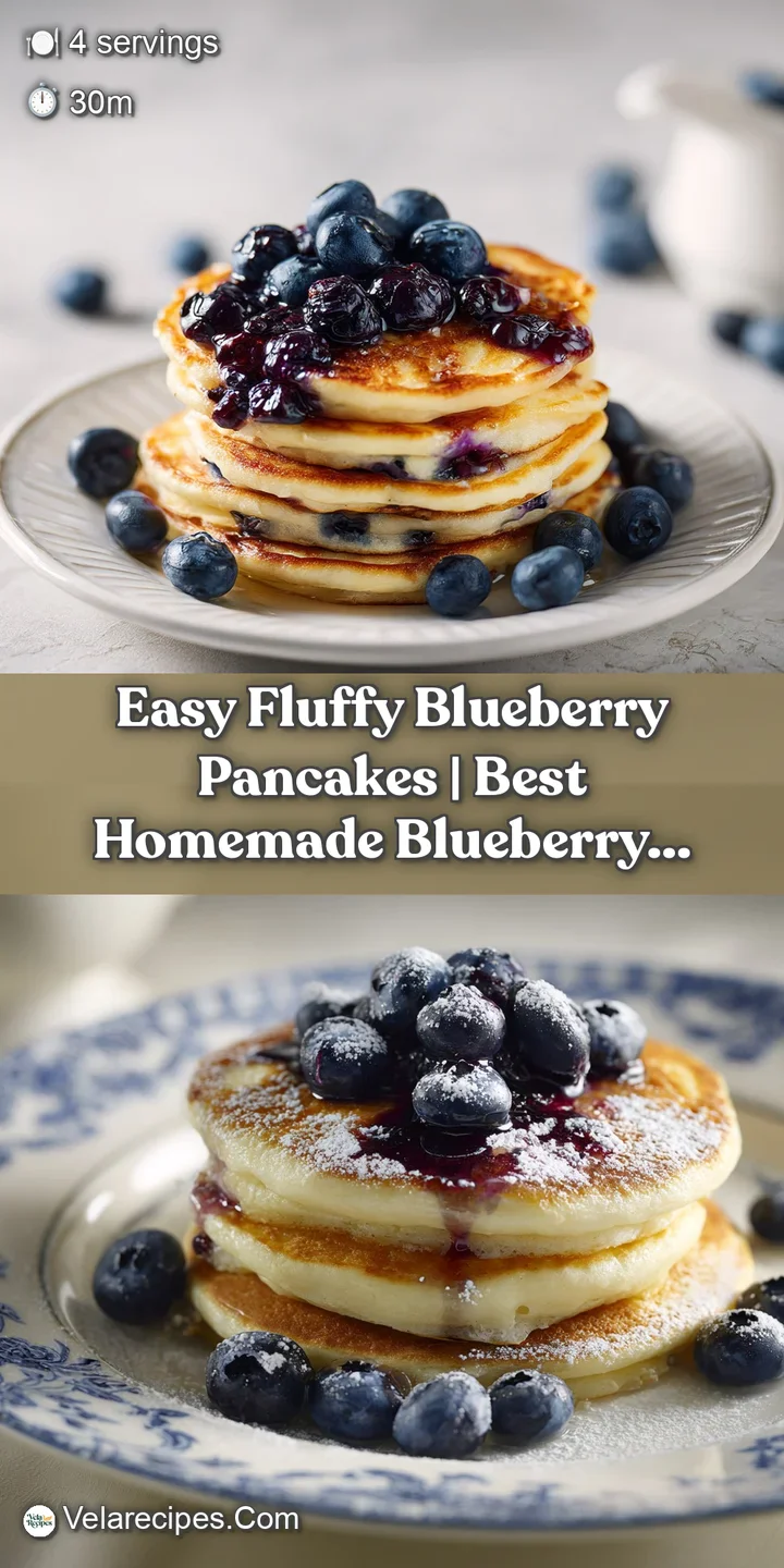 Close-up of a warm, fluffy pancake revealing its tender crumb, studded with juicy, plump blueberries.
