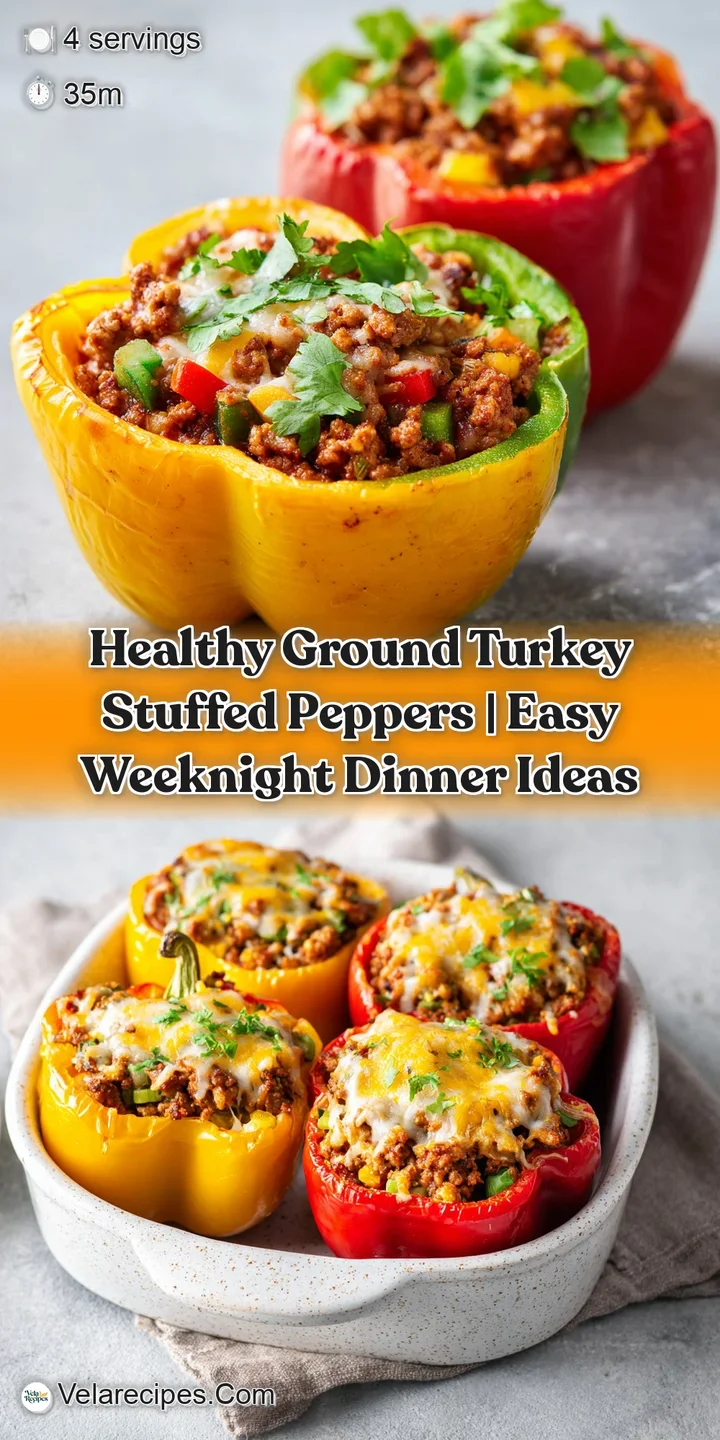 Close-up of a glistening stuffed pepper, revealing tender ground turkey and a sprinkle of herbs.