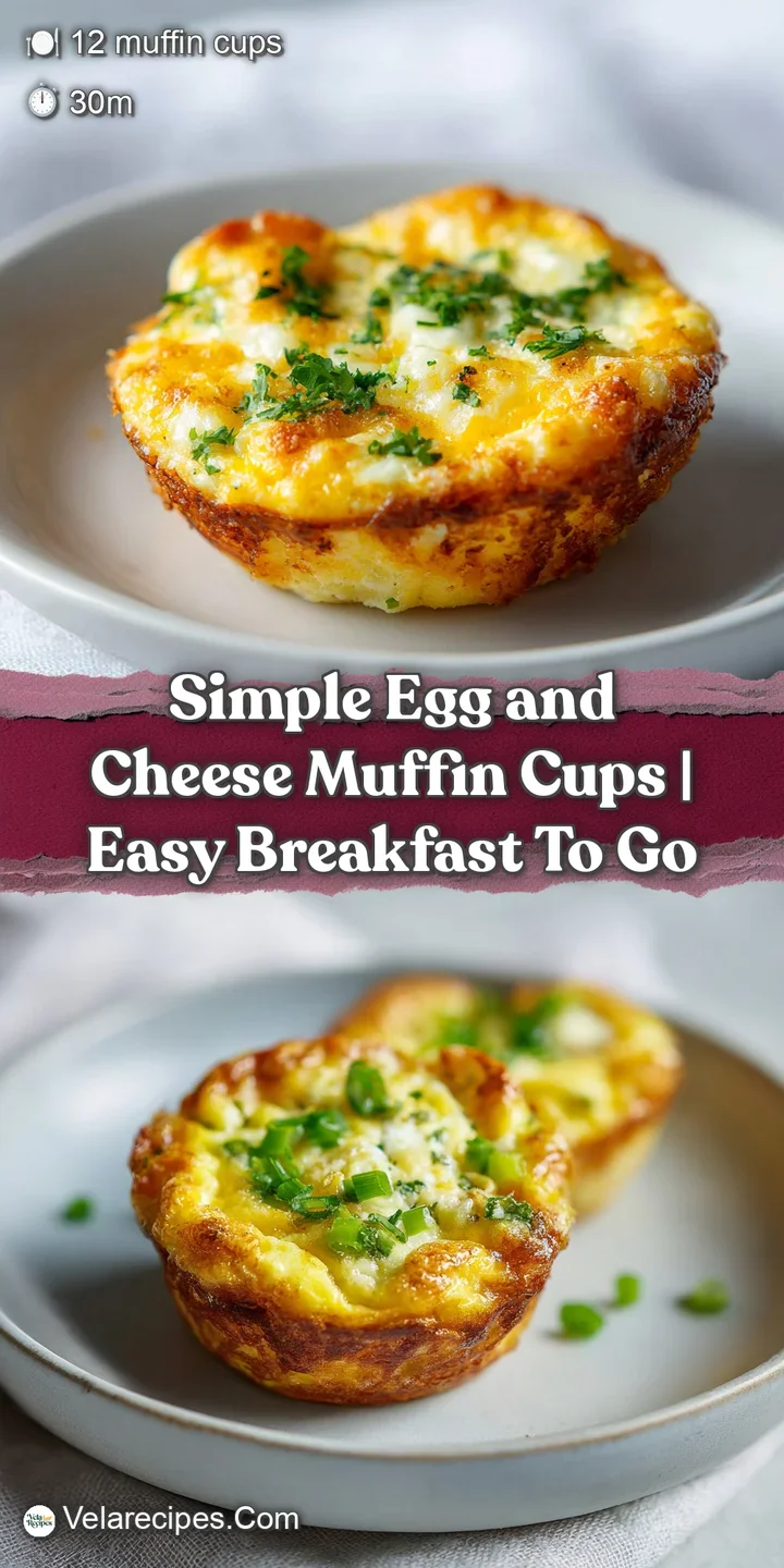 Close-up of a golden muffin cup bursting with fluffy egg and gooey, melted cheddar cheese.