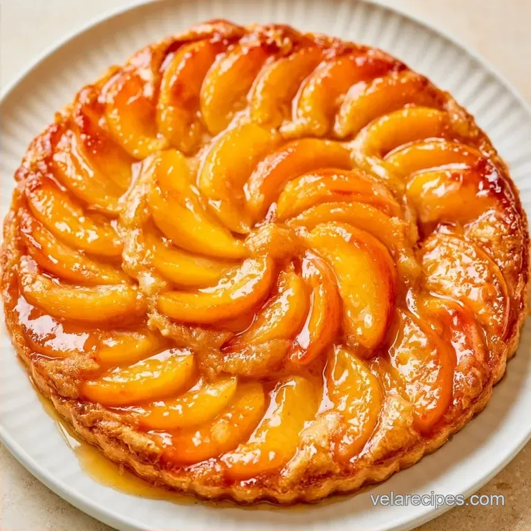 Authentic German Peach Kuchen with Sour Cream