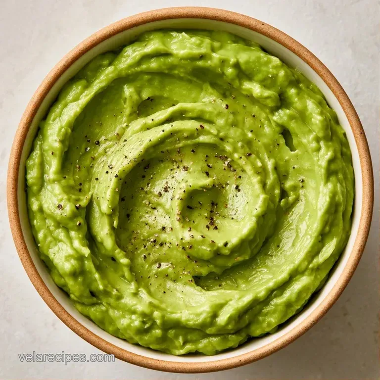 Two crisp rice cakes topped with vibrant green avocado mash and a sprinkle of salt on a modern ceramic platter.