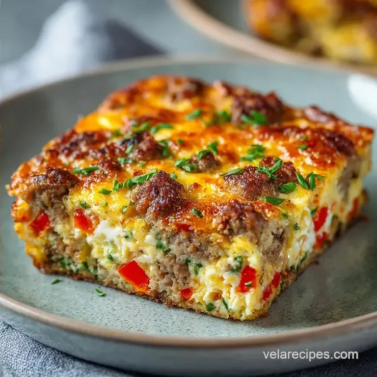 Cheese and Sausage Egg Bake: Fluffy and Golden