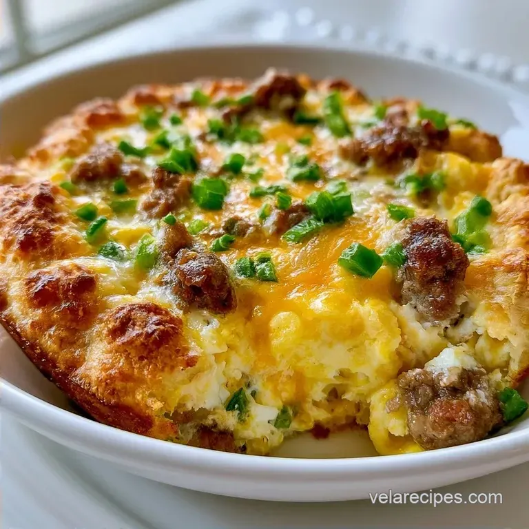 Easy Biscuit Breakfast Casserole with Turkey Sausage