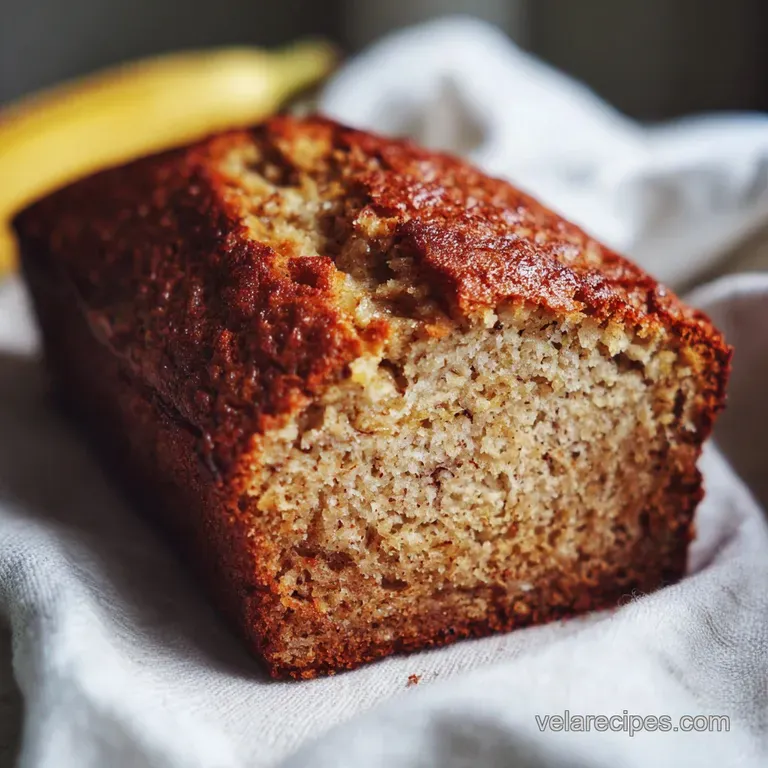 A generous slice of warm banana bread, drizzled with caramel and topped with a swirl of whipped cream.