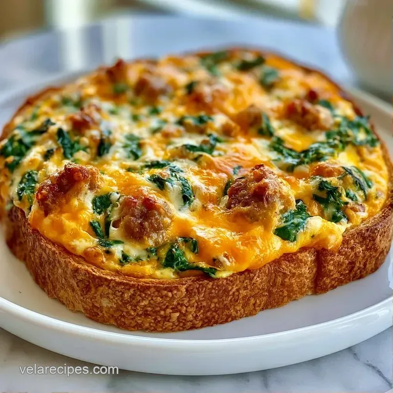 A thick, square slice of toasted cheesy bread and eggs on a white plate, topped with fresh green chives.