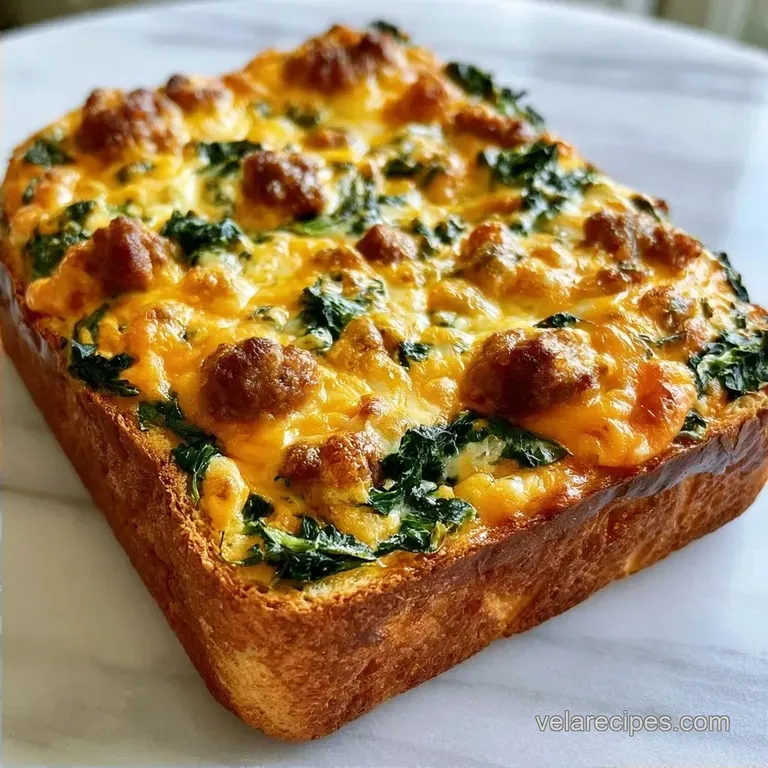 Savory French Bread Egg Bake with Sausage