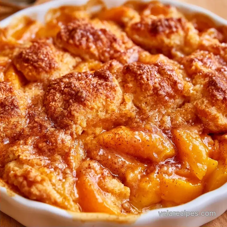 Fresh Peach Cobbler with Bisquick and Brown Sugar