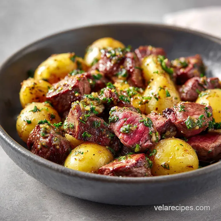 Garlic Steak Bites and Potatoes: One-Pan Dinner