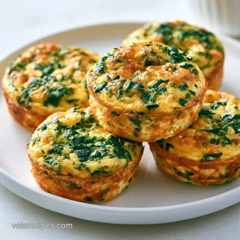Three fluffy egg bites on a white ceramic plate, garnished with microgreens and creamy avocado slices.