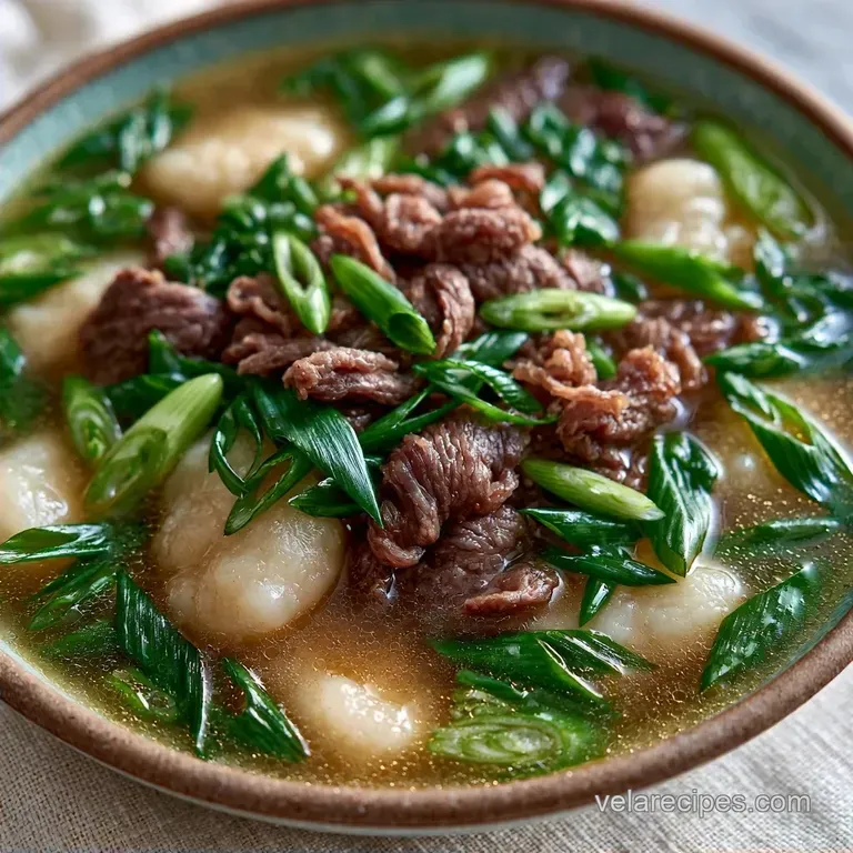 Korean Rice Cakes Soup with Beef Sirloin