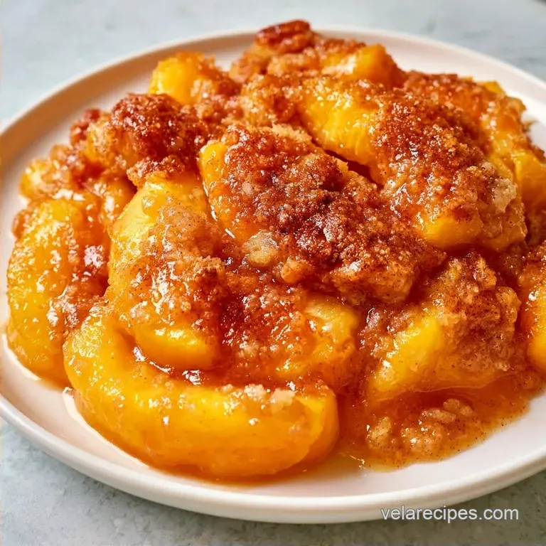Cinnamon Maple Brown Butter Peach Crisp