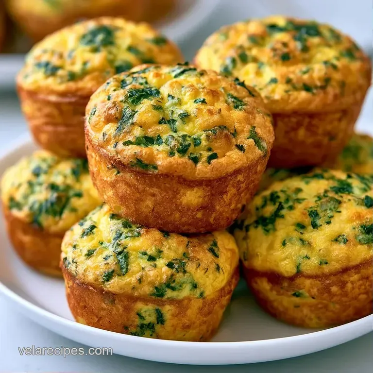 Several fluffy yellow egg bites arranged on a marble slab, garnished with cracked black pepper and fresh parsley.