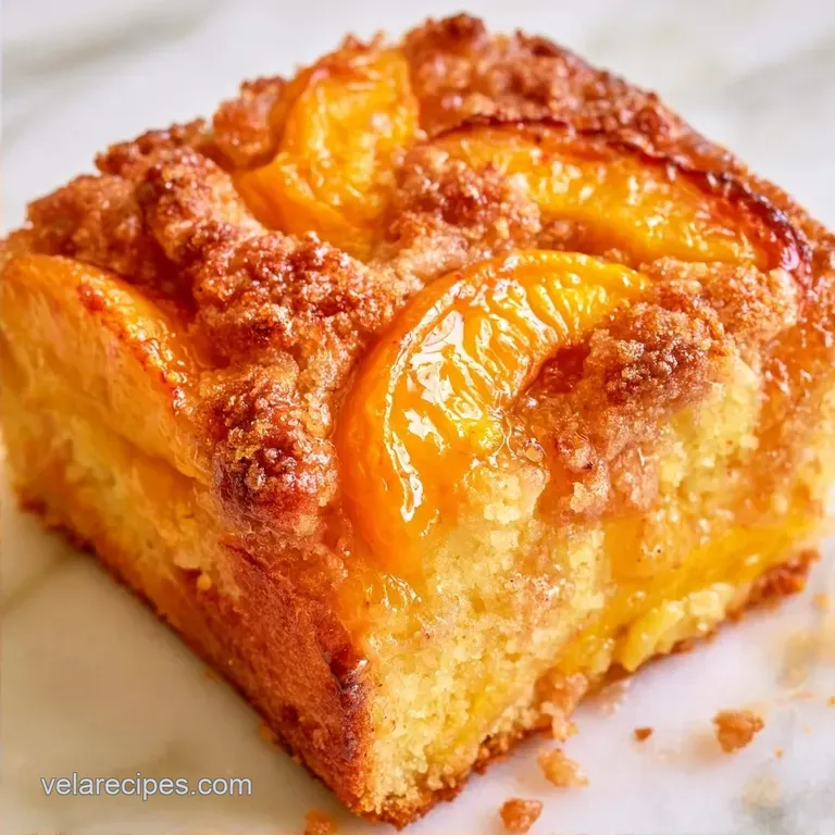 Old Fashioned Peach Crumb Cake with Fresh Peaches