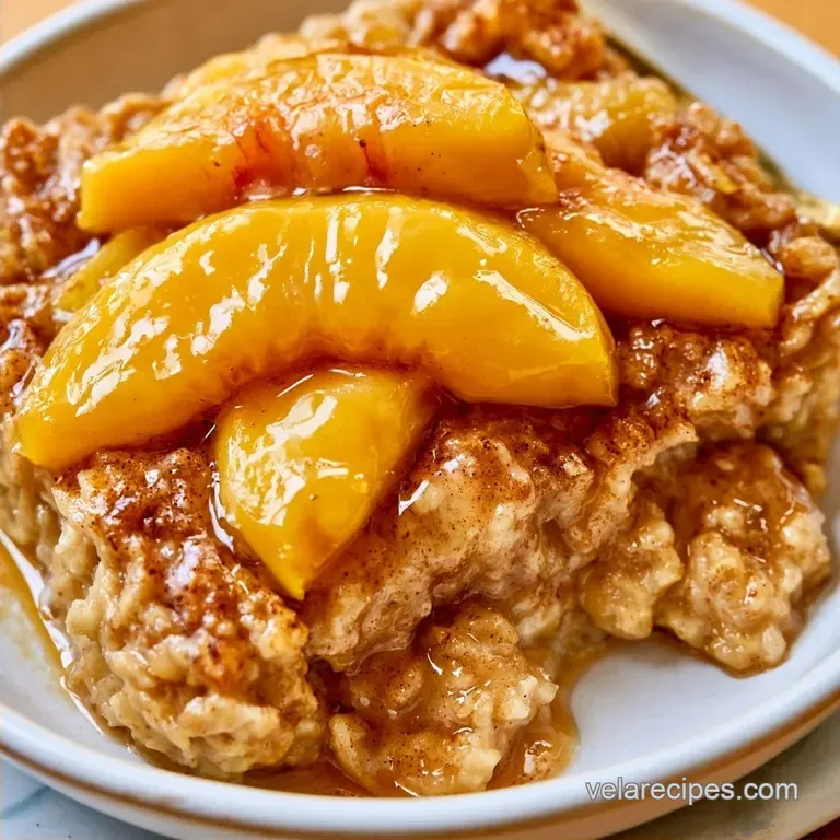 High Protein Peach Baked Oatmeal