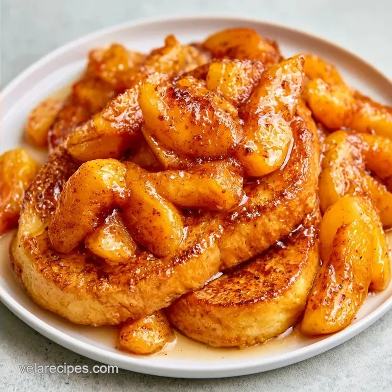 Peach Cobbler French Toast Bake with Fresh Peaches