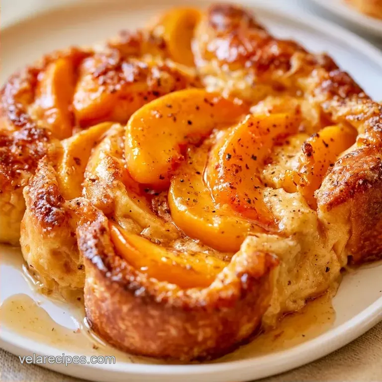 Guilt-Free Overnight Peach French Toast Casserole