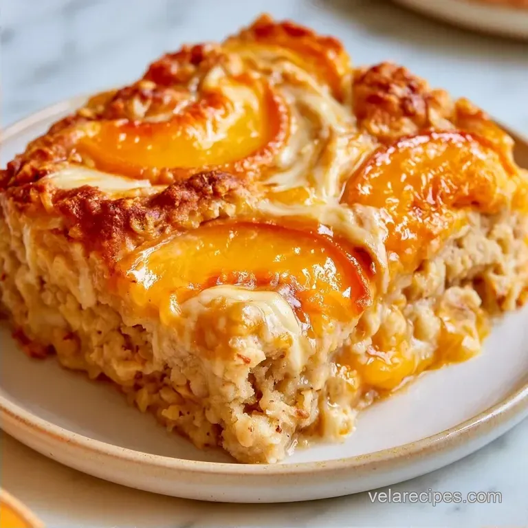 Peaches And Cream Baked Oatmeal with Fresh Fruit