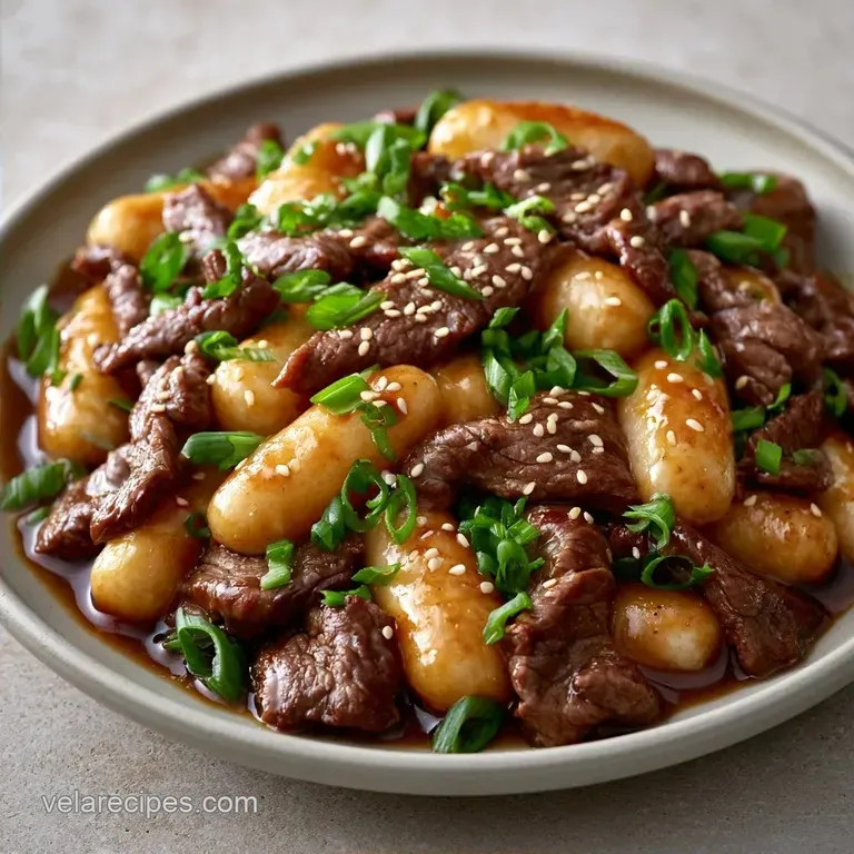 Royal Rice Cakes with Sirloin Steak