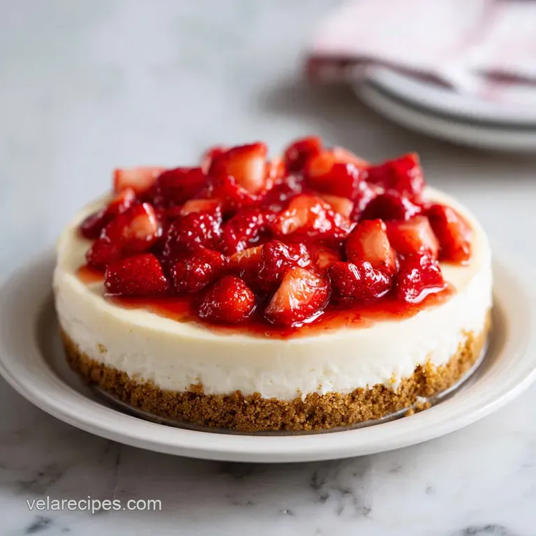 Cheesecake Recipe with Strawberries: Silky and Baked